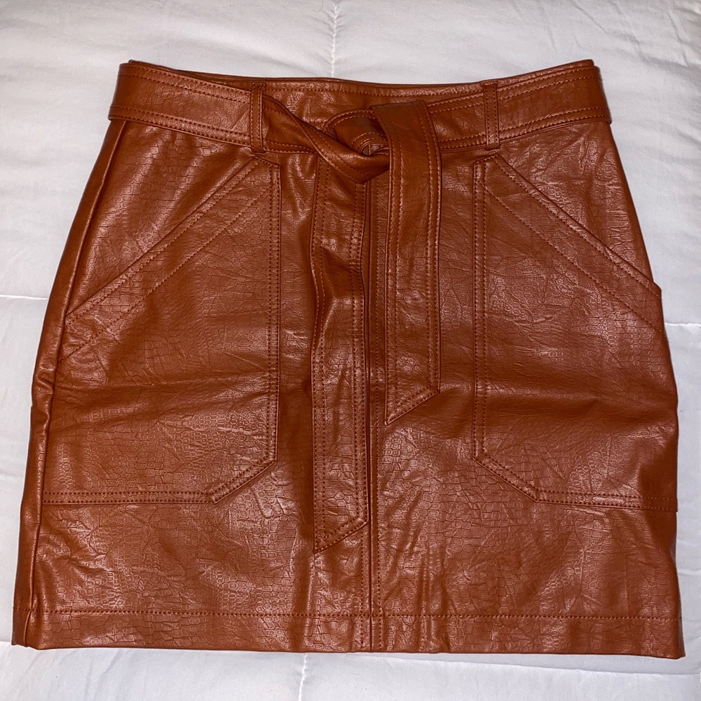 Vegan leather mini skirt